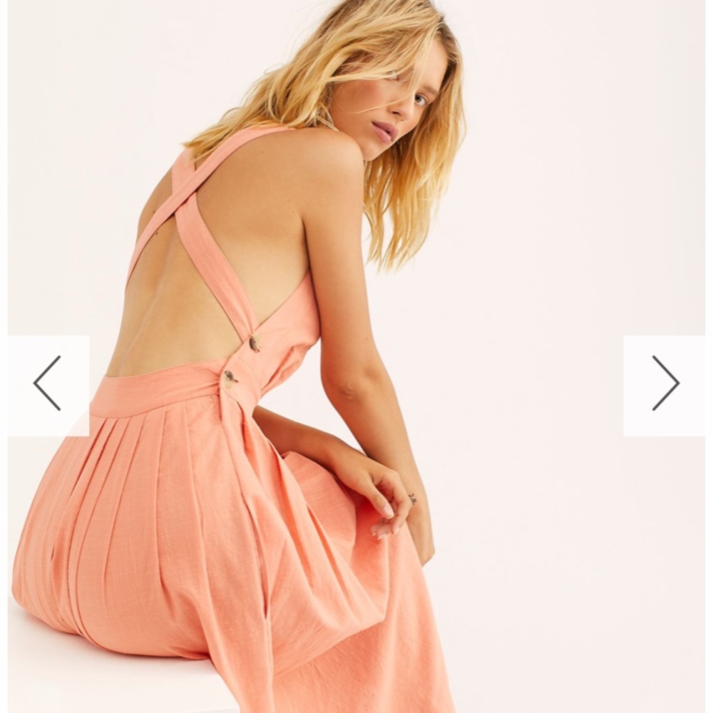 Free People Peach Linen Dress